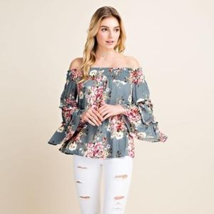 Amelia Off-the-shoulder Floral Top